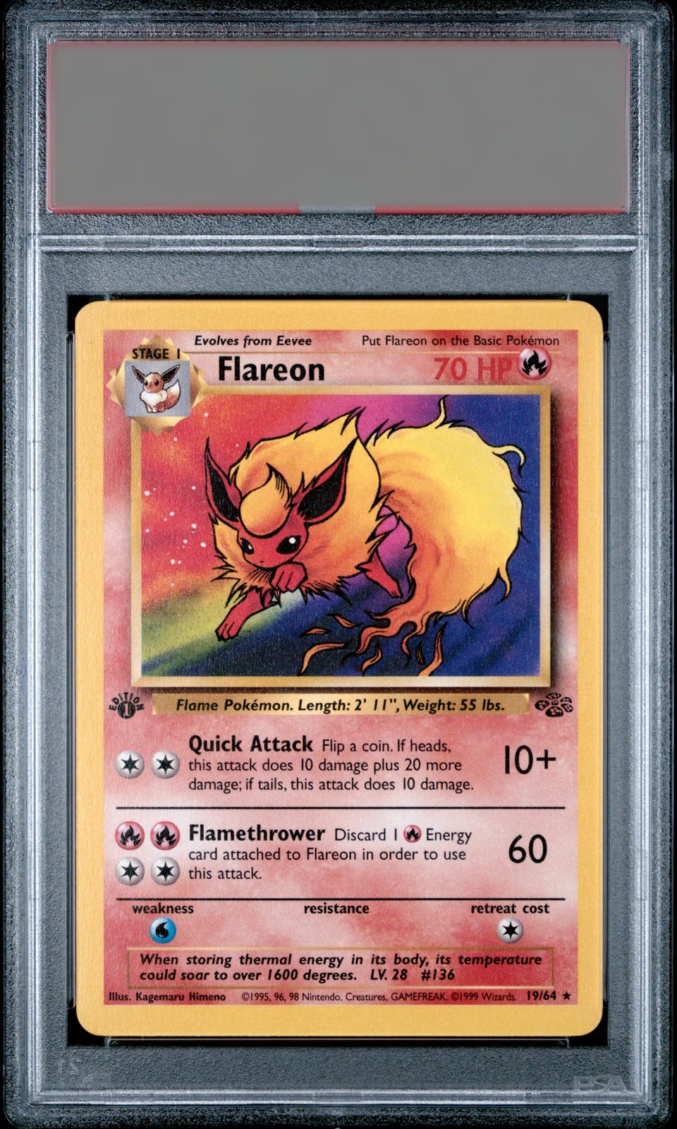 Flareon · 1999 Jungle 1st Edition — PSA 7