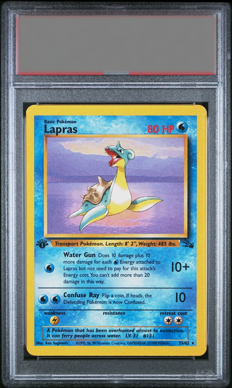 Lapras · 1999 Fossil 1st Ed — PSA 7