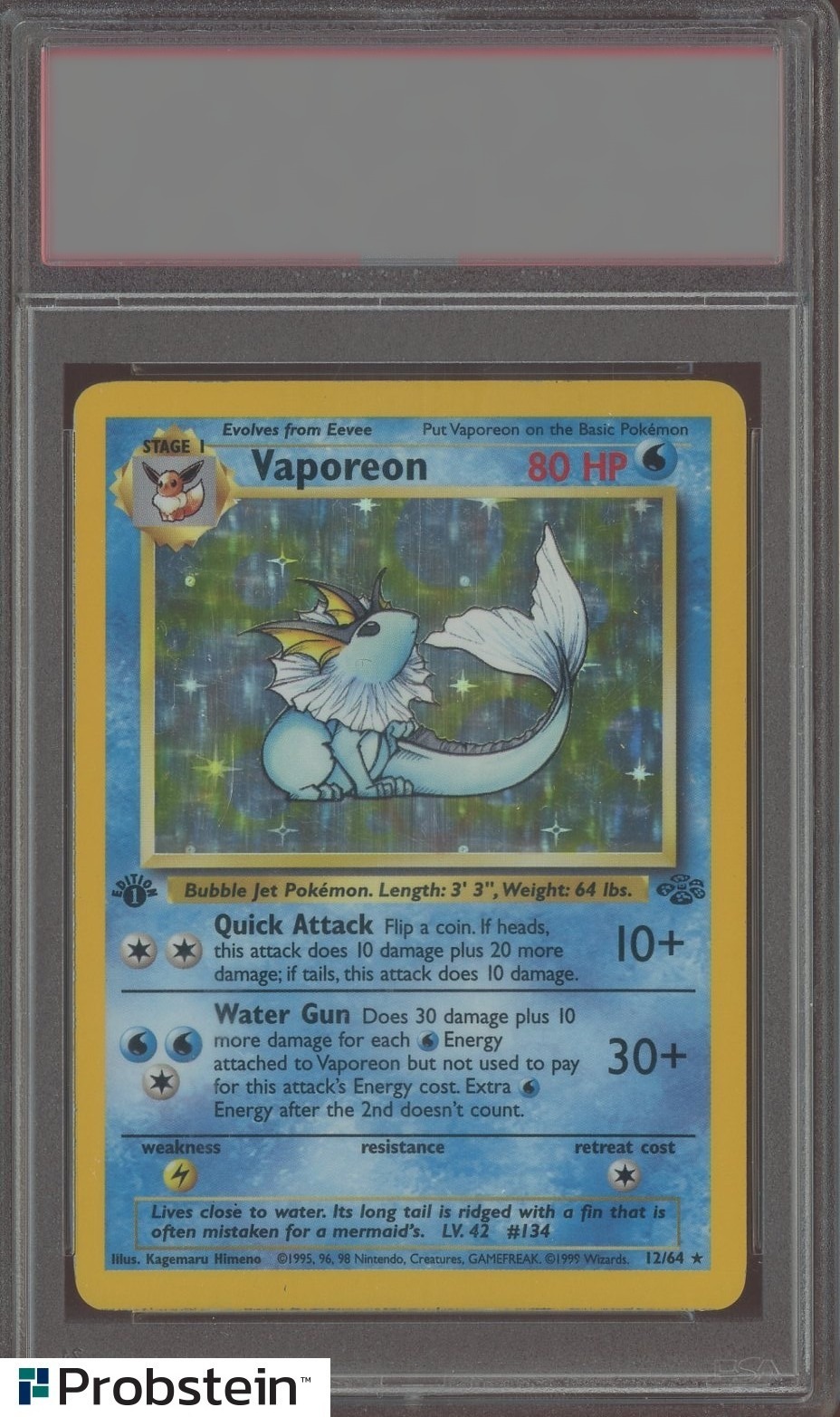Vaporeon · 1999 Jungle 1st Edition — PSA 6