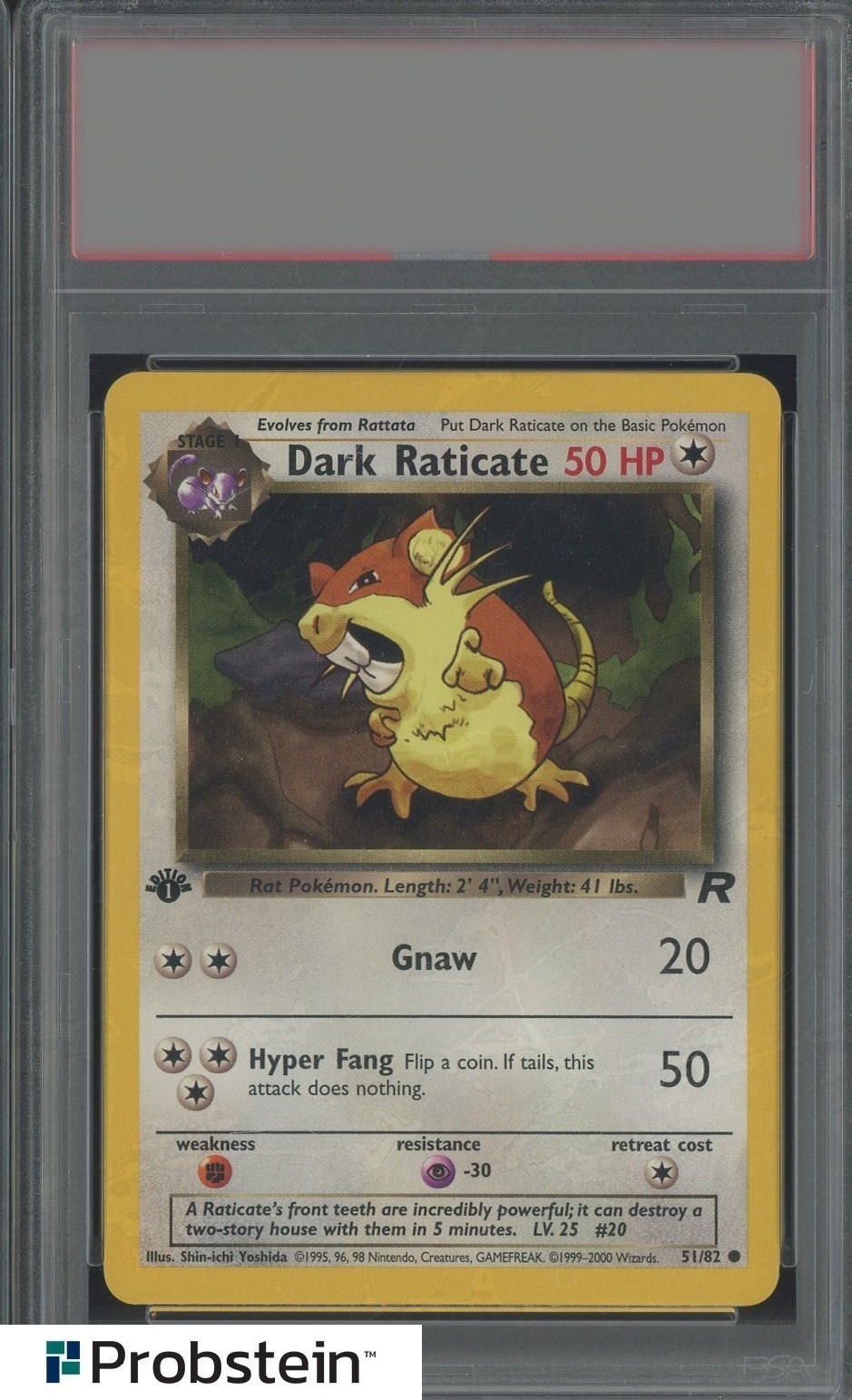 Raticate · 2000 Team Rocket 1st Edition — PSA 8